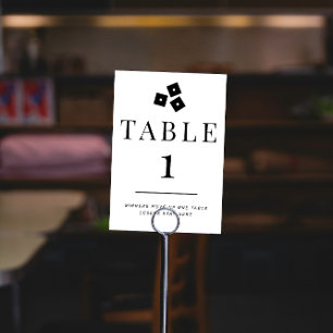 Bunco simple noir et blanc Numéro de table 1
