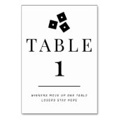 Bunco simple noir et blanc Numéro de table 1 (Dos)