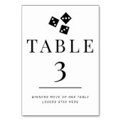 Bunco simple noir et blanc Numéro de table 3 (Dos)