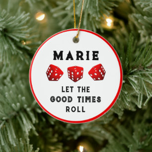 Bunco Spelavond Klassieke Ronde Sticker Keramisch Ornament