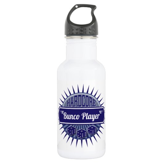 Bunco-speler Lucky Dice Modern Retro Blue Waterfles (Voorkant)