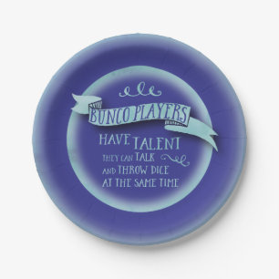 Bunco-spelers hebben talent - waterkleurstijl papieren bordje