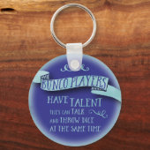 Bunco-spelers hebben talent - waterkleurstijl sleutelhanger (Voorkant)