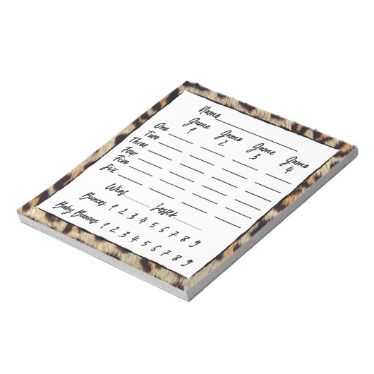 Bunco-spelers Score Blad-blad Afdrukken Notitieblok (Gedraaid)