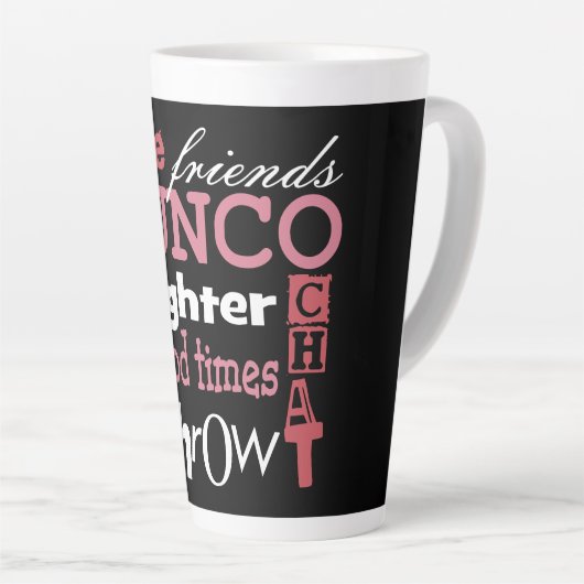 Bunco Subway Art roze Black Friendship Latte Mok (Rechterhoek)