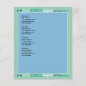 Bunco Subway Hosting Calendar Flyer (Achterkant)