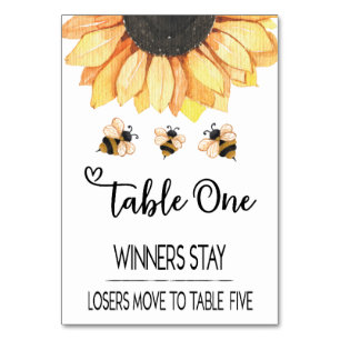 Bunco Sunflower Bee Table Kaart 1-5