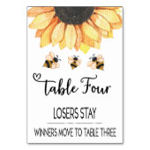 Bunco Sunflower Bee Table Kaart #4 (Achterkant)