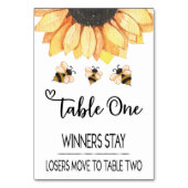 Bunco Sunflower Bee Table Kaart One (Achterkant)
