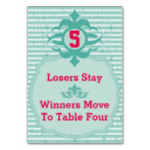 Bunco-tabelkaart - spelnummer 5 kaart (Achterkant)