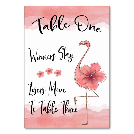 Bunco Table Card #1 Roze Flamingo Fun Kaart (Achterkant)