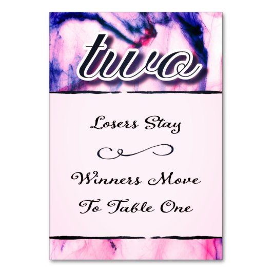 Bunco Table Card Waterverf Two Kaart (Achterkant)