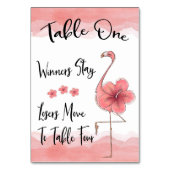 Bunco Tafel Kaart #1 Roze Flamingo Fun (1-4) (Achterkant)