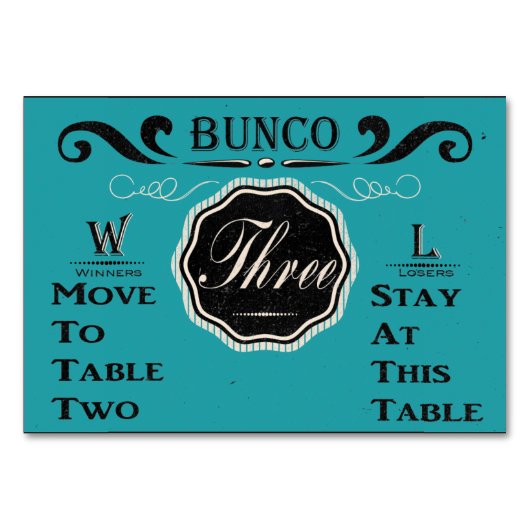  Bunco tafel Kaart - #3 (Voorkant)