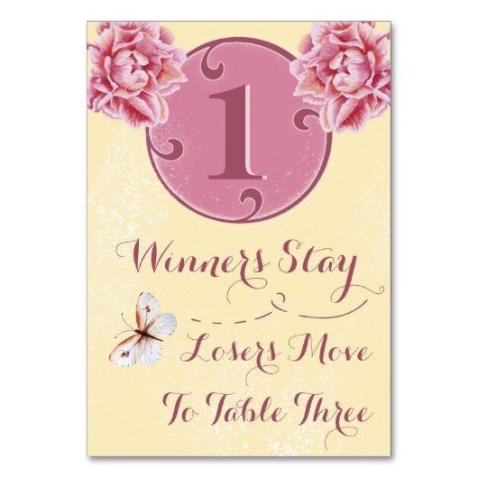 Bunco Tafel Kaart - Roze pioen #1 (Achterkant)