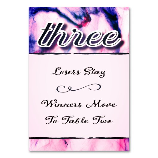 Bunco tafel Kaart Waterverf drie (Voorkant)