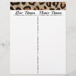 Bunco Tally Sheet - Spelaar Wilde Leopard