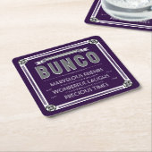 Bunco  Typografie Vierkante Kartonnen Onderzetter (Schuin)