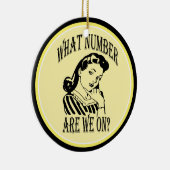 Bunco wat is ons nummer op #2 keramisch ornament (Rechts)