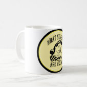 Bunco wat is ons nummer op #2 koffiemok (Voorkant links)