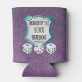 Bunco Zusterschap Paarse Glitter Grappig Blikjeskoeler (Achterkant)