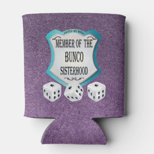 Bunco Zusterschap Paarse Glitter Grappig Blikjeskoeler (Achterkant)