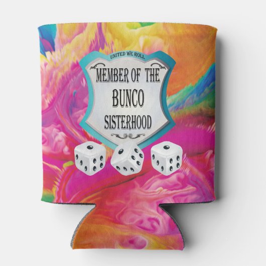 Bunco zusterschap roze regenboog kleuren dobbelste blikjeskoeler (Achterkant)