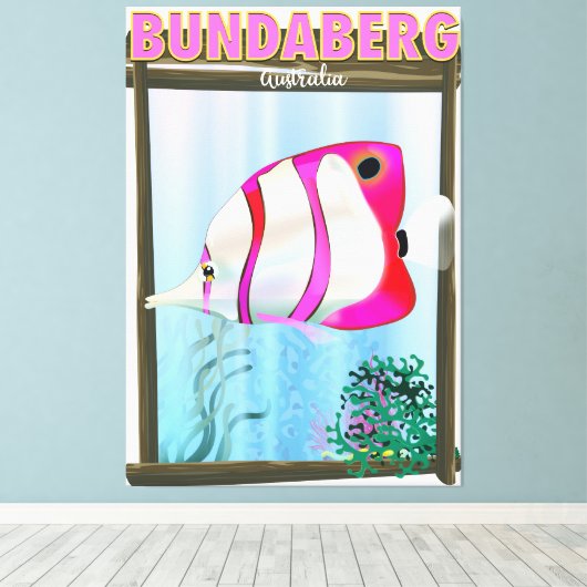 Bundaberg Australia Reisposter Canvas Afdruk (Insitu (Houten vloer))