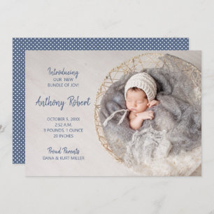 Bundel Joy Baby Boy Foto geboorteaankondigingen