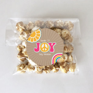 Bundel Joy Peace Hot Roze Bruin Baby shower Hippie Ronde Sticker