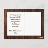 Bundel Joy Rustic Wood New Baby - kerstfoto Briefkaart (Achterkant)