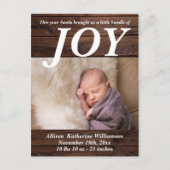 Bundel Joy Rustic Wood New Baby - kerstfoto Briefkaart (Voorkant)
