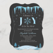 bundel Joy Snowflake Winter Baby shower Kaart (Voorkant / Achterkant)