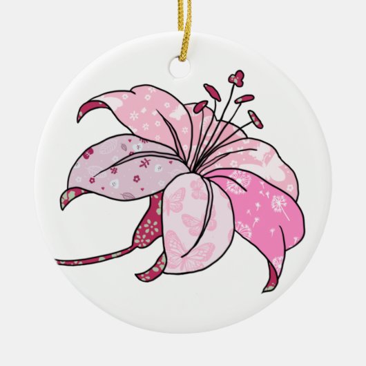 bundel Lilie Keramisch Ornament (Voorkant)