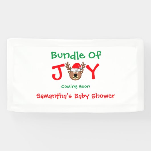 Bundel met vrolijk kerstBaby shower Spandoek (Horizontaal)