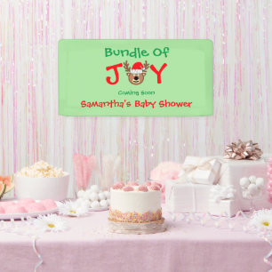 Bundel met vrolijk kerstBaby shower Spandoek
