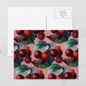 bundel rode kersen Antiek fruitontwerp Briefkaart (Voorkant / Achterkant)