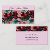  bundel rode kersen Antiek fruitontwerp Visitekaartje (Voorkant / Achterkant)