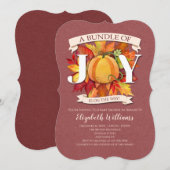 Bundel van het Baby shower van het pompoenpompoen Kaart (Voorkant / Achterkant)