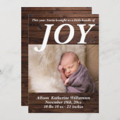 Bundel van Joy Birth Announcement kerstfoto Feestdagenkaart (Voorkant / Achterkant)