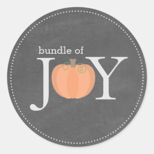 Bundel van Joy Chalkboard Pompoen Herfst Baby Stic Ronde Sticker