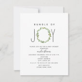 Bundel van Joy Greenery krans neutraal Baby shower Kaart (Voorkant)