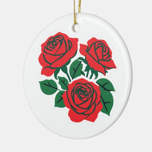 Bundel van Rozen Keramisch Ornament (Links)