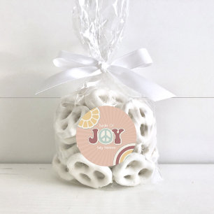 Bundel van vreugde Vredesteken Roze Baby shower Hi Ronde Sticker