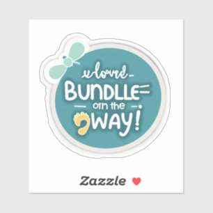 Bundel vreugde op komst!" (Elke dag, gender-neutra Sticker