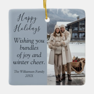 Bundels van Joy Baby en familie wintervakantie Keramisch Ornament
