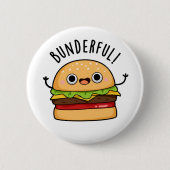 Bunderful Funny Burger Bun Pun Ronde Button 5,7 Cm (Voorkant)