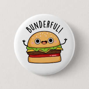 Bunderful Funny Burger Bun Pun Ronde Button 5,7 Cm