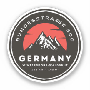 Bundesstraße 500, Zwarte Woud Duitse weg B500 Sticker