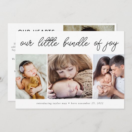 Bundle de Joy Photos Faire-part de naissance de va (Devant / Derrière)